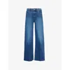 Paige Womens Arpeggio Anessa Raw-hem High-rise Wide-leg Stretch-denim Jeans In Arpeggio