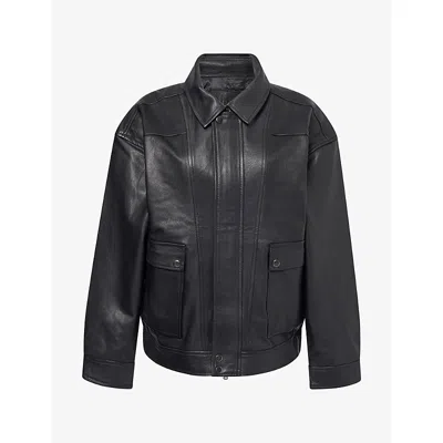 Paige Womens Ashland Leather Jacket Black