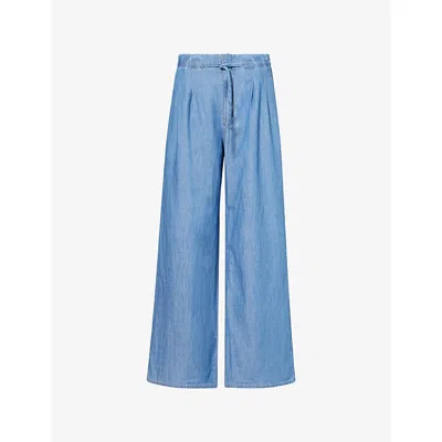 Paige Womens  Ingrid Drawstring Cotton Denim Jeans In Blue
