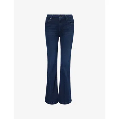 Paige Womens Genevieve Flared-leg Stretch-denim Jeans Bespoke In Blue