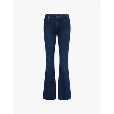 Paige Womens Genevieve Flared-leg Stretch-denim Jeans Bespoke In Blue