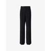 PAIGE WOMENS BLACK BRIGIDA WIDE-LEG CREPE TROUSERS