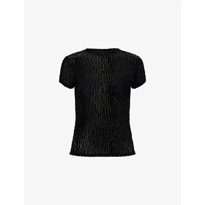 Paige Womens Black Eisa Burnout Mesh T-shirt