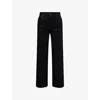 Paige Womens Black Fog Luxe Coating Anessa Coated Stretch-woven Jeans In Black