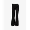 Paige Sofia Split Hem Flare Ponte Pants In Black