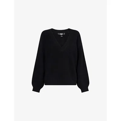 Paige Womens Black Thea V-neck Cashmere Jumper