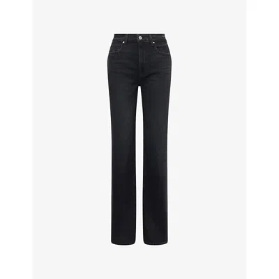 Paige Womens Black Void Stevie High-rise Straight-leg Jeans