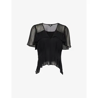 Paige Womens Black Willa V-neck Silk Top