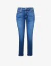 Paige Brigitte Straight-leg Mid-rise Stretch-denim Jeans In Blue