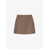 Paige Womens Brown Multi Bobbi Houndstooth Woven Mini Skirt In Brown