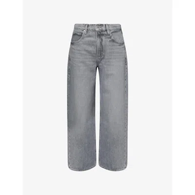 Paige Womens Grey Isles Cameron Wide-leg Denim Jeans In Gray