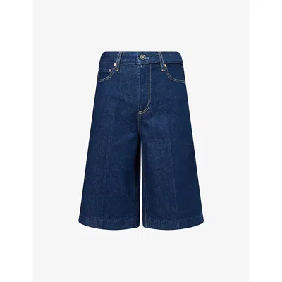 PAIGE WOMENS CADEE HIGH-RISE BERMUDA DENIM SHORTS CASA