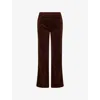 Paige Womens Chicory Coffee Leenah Flared Stretch-cotton Blend Trousers In Brown