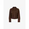Paige Womens Chocolate Brown Feyd Boxy-fit Suede Jacket In Brown