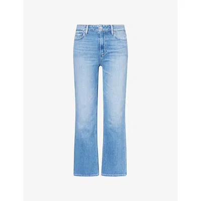 Paige Womens  Mason Crop Boot Cotton Denim Jeans In Blue
