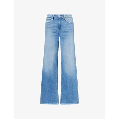 Paige Womens  Tatum Wide-leg Denim Jeans In Blue