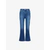 PAIGE WOMENS MOONY CLAUDINE HIGH-RISE FLARED STRETCH-DENIM JEANS