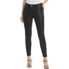 Paige Womens Coated Rayon Ankle Jeans In Black