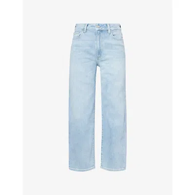 Paige Womens  Stevie Crop High-rise Cotton Denim Jeans In Blue