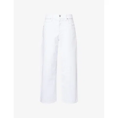 Paige Womens Crisp White Cameron Ankle Straight-leg Denim Jeans