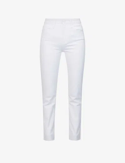 Paige Cindy Slim-fit Mid-rise Stretch-cotton Jeans In White