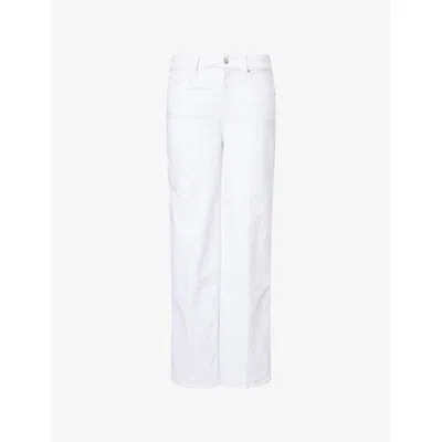 Paige Womens Crisp White Sasha High-rise Wide-leg Denim Jeans