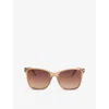 Paige Womens Morgan Oversized Cat-eye Sunglasses Crystal Toffee Gradient In Crystal Toffee Gradient