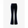 Paige Womens Laurel Canyon Flared Stretch-denim Jeans Deep Navy In Blue