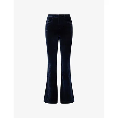 Paige Womens Laurel Canyon Flared Stretch-denim Jeans Deep Navy In Blue
