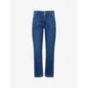 Paige Womens Mayslie Straight-ankle-leg Stretch-denim Blend Jeans Dresden In Blue