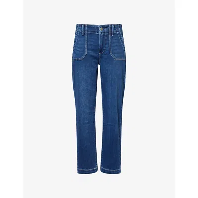 Paige Womens Mayslie Straight-ankle-leg Stretch-denim Blend Jeans Dresden In Blue