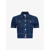 Paige Kendra Short-sleeve Denim Jacket In Emberlynn