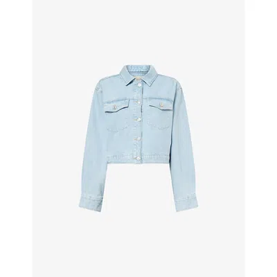 Paige Womens  Michele Cropped Denim Jacket In Blue