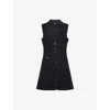 Paige Womens Faded Darkness Vida Sleeveless Stretch-denim Blend Midi Dress In Black
