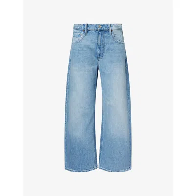Paige Womens Fauve Arellia Ankle-seam Cotton Denim Jeans In Blue