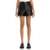Paige Womens Faux Leather High Rise Casual Shorts In Black