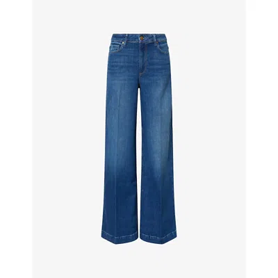 Paige Womens Ferrata Harper Wide-leg Denim Jeans In Blue