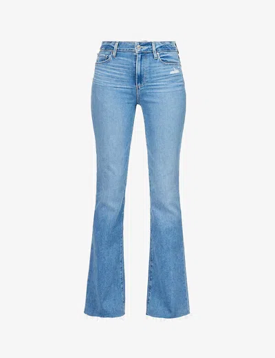 PAIGE WOMENS LAUREL CANYON BOOTCUT HIGH-RISE STRETCH-DENIM JEANS FOLK DISTRESSED,57671551