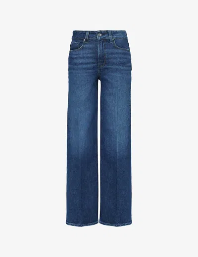 Paige Womens Glorious Sasha Straight-leg Mid-rise Stretch-organic-denim Jeans In Blue