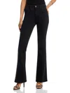 Paige Womens Moonlit Black Genevieve Flared High-rise Stretch-denim Jeans 24 In Multi