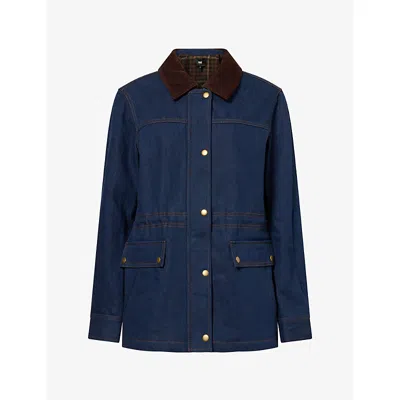 Paige Womens Horizon Utility Cotton Denim Jacket Corvetto Xs