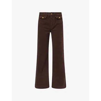 Paige Womens Leenah 32-inch Patch-pocket Stretch-denim Jeans Rich Chocolate