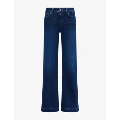 Paige Womens Leenah 32-inch Wide-leg Denim Jeans Basilica