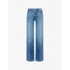 Paige Womens Cranked Up Leenah Wide-leg Stretch-denim Blend Jeans In Wings