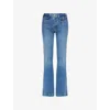 Paige Womens Coventry Leenah Wide-leg Stretch-denim Jeans In Blue