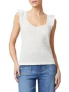 PAIGE WOMENS LINEN EYELET PULLOVER TOP