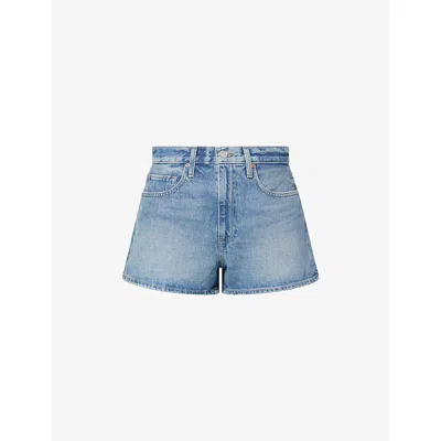 Paige Womens Mariners Isa High-rise Denim Shorts In Blue
