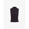 Paige Womens Midnight Fidelia Sleeveless Knitted Top In Gray