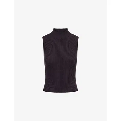 Paige Womens Midnight Fidelia Sleeveless Knitted Top In Gray