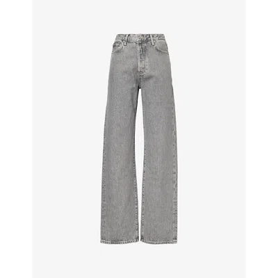 Paige Womens  Sawyer Wide-leg High-rise Denim Jeans In Misty Morning